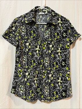 NWOT CATO Large / Ribbed / Button Down Blouse / Collared / Soft / Polyester